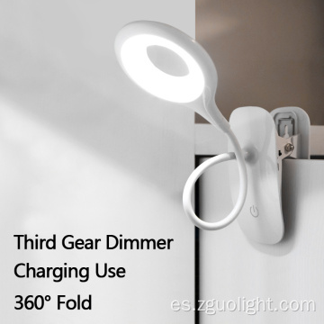 Lámpara de libro flexible de protección de ojos ajustable de clip